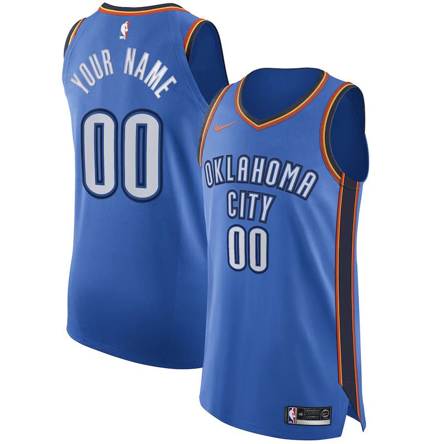 Men Oklahoma City Thunder Nike Blue Authentic Custom NBA Jersey->oklahoma city thunder->NBA Jersey